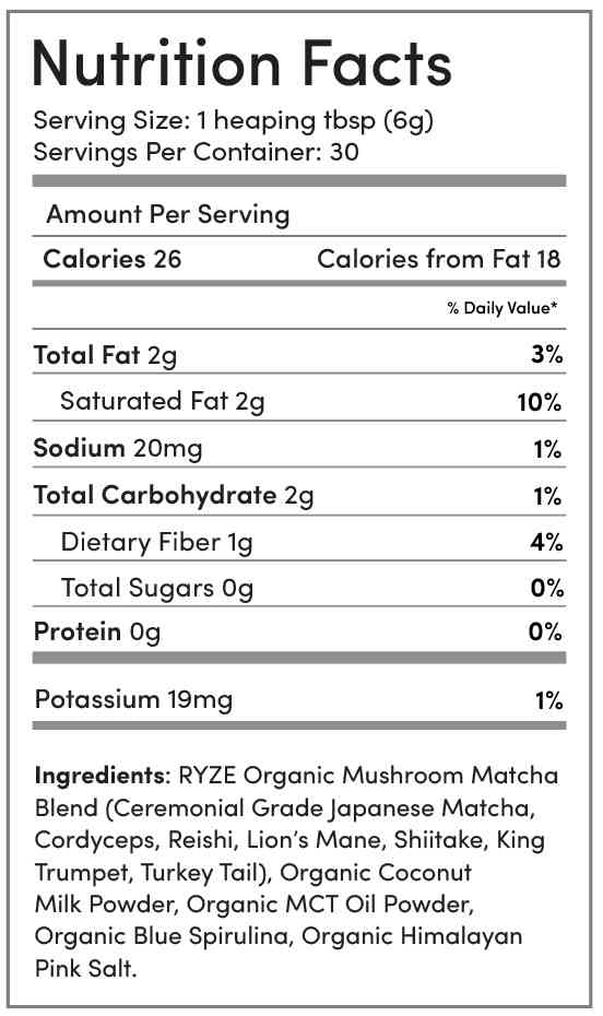 Ryze mushroom matcha 30 servings 